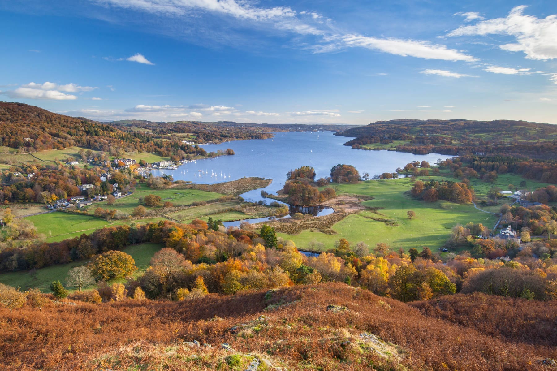 View of Windermere in the English Lake District