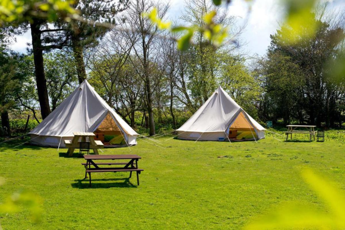 Bell tents at YHA Truleigh Hill