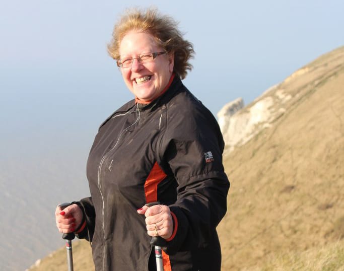 Judy Kneen on a mountain