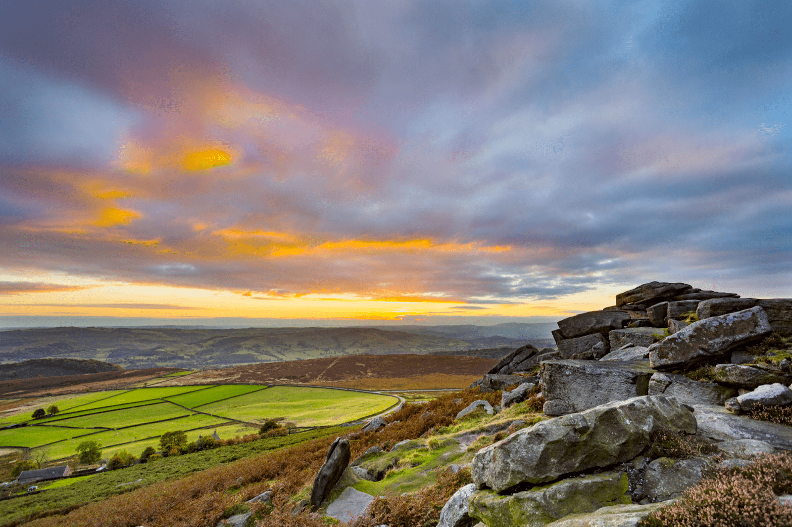 Peak district view with sky