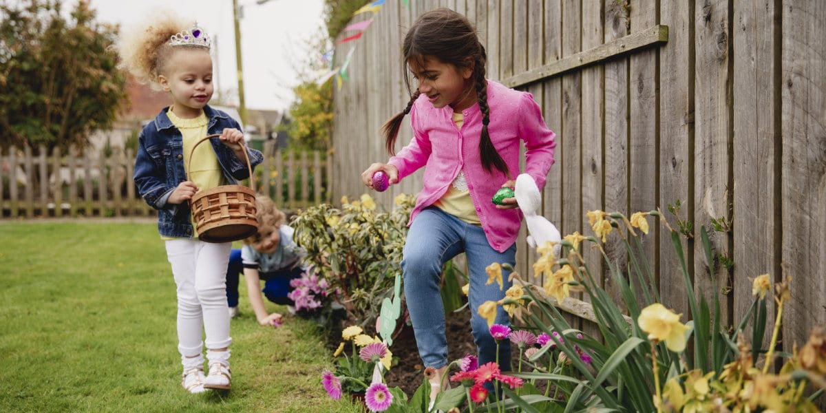 Children hunting for Easter eggs