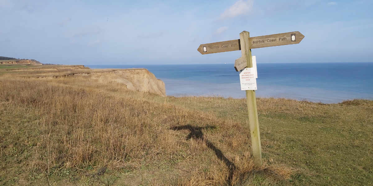 Norfolk coast path signpost