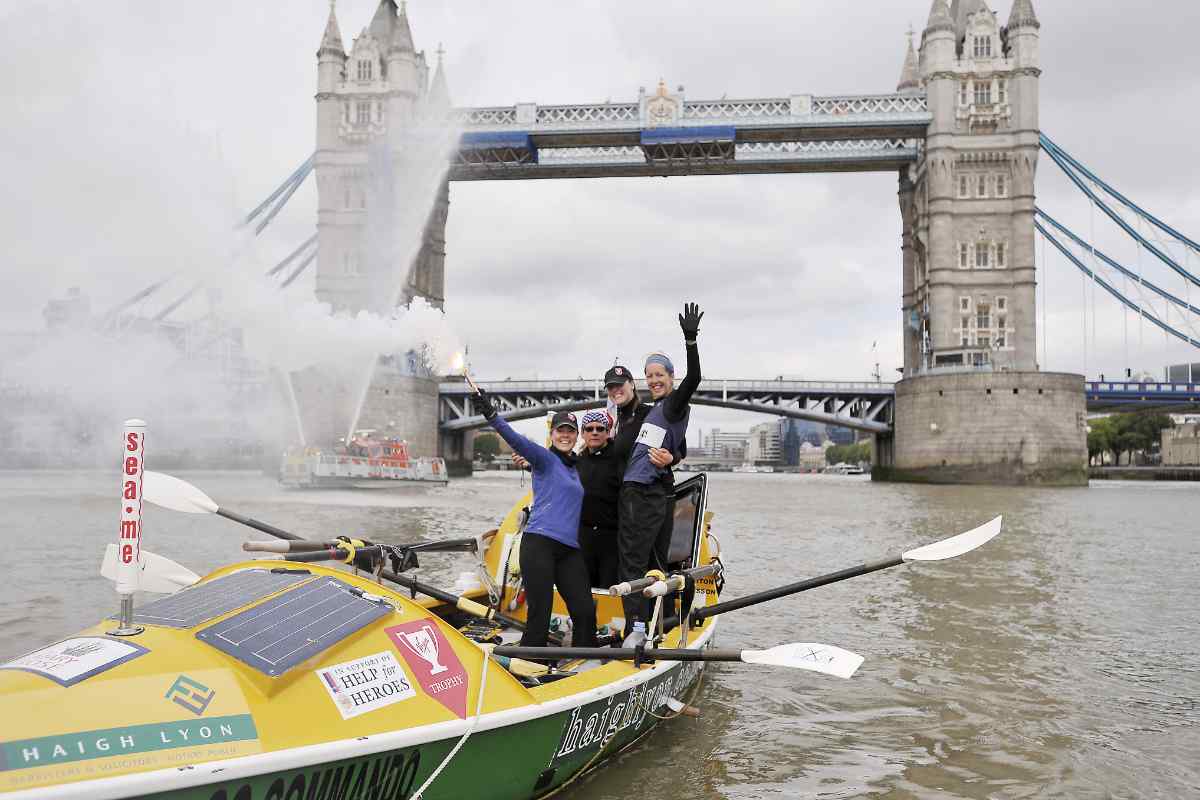 Picture shows Seagals, Belinda Kirk, 35, Beverley Ashton, 29,  Laura Thomasson, 23 and Angela Madsen, 50 in their boat Go Commando
