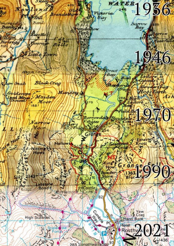 Map through the ages from 1936 to 2021