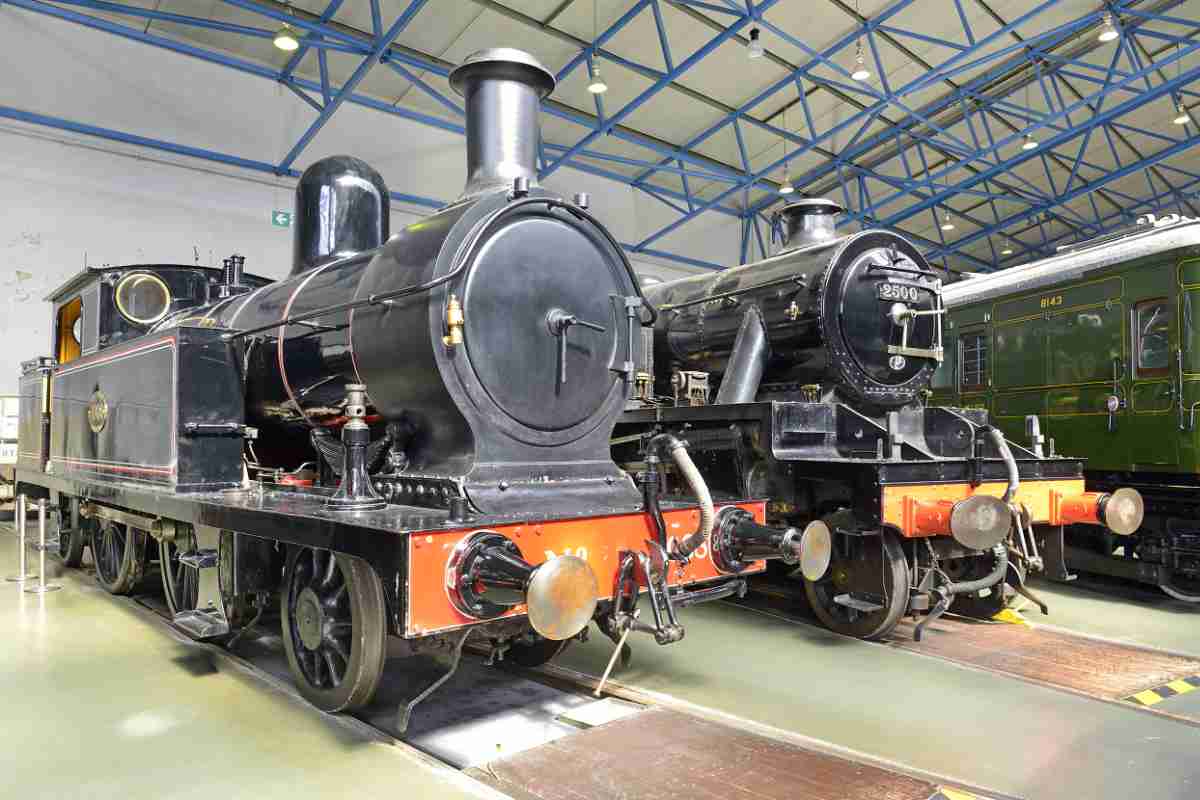 Two trains at the National Railway Museum in York