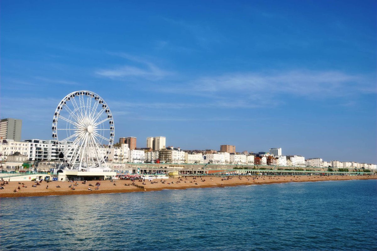 View of pier on Brighton coast