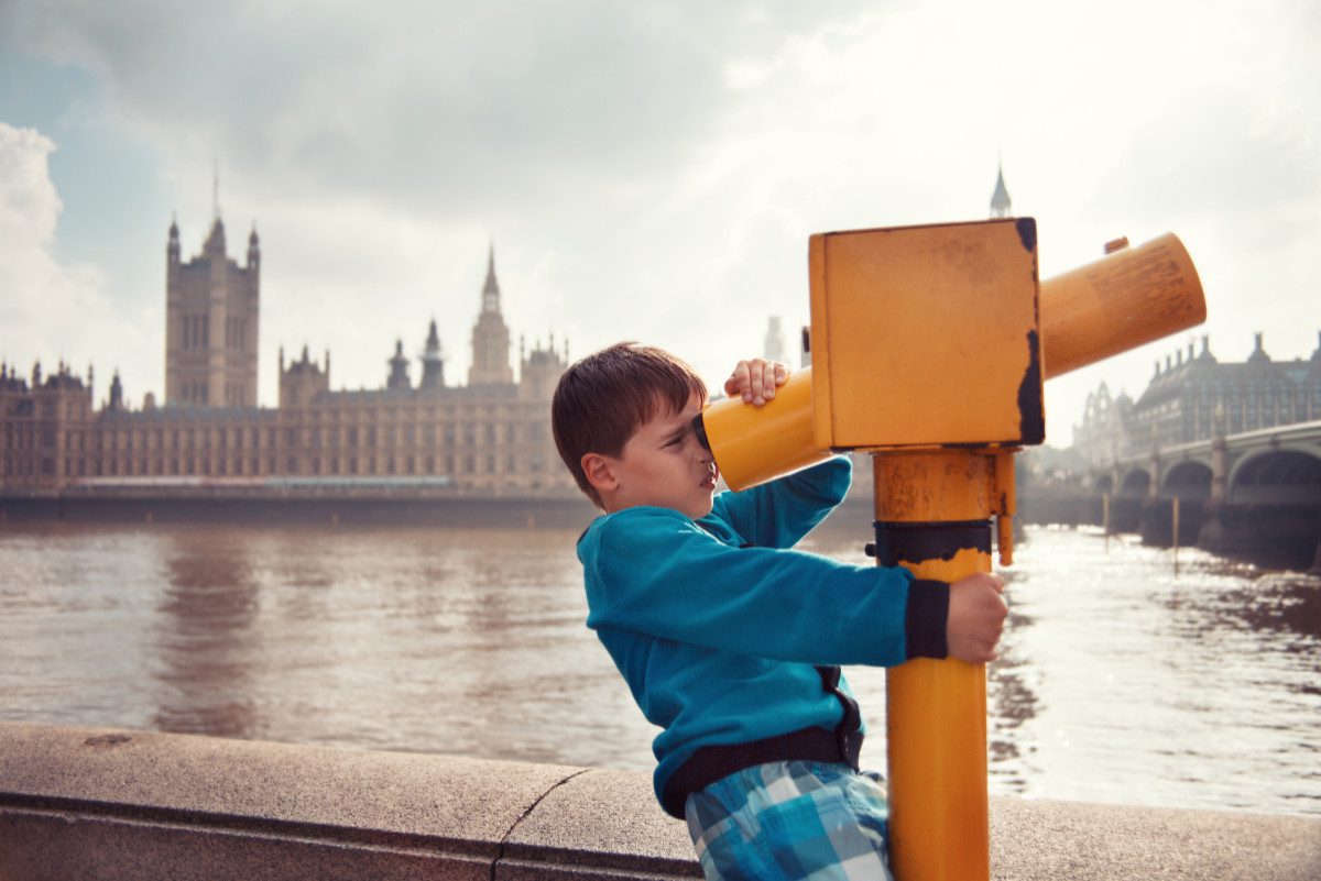 Child looking at the view in London