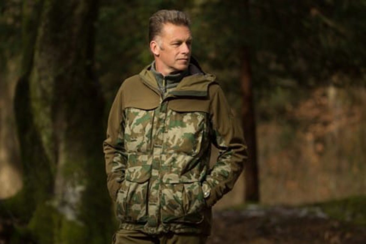 Chris Packham wearing camouflage jacket