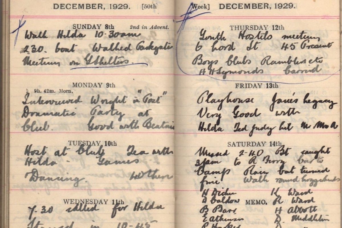 Diary from December 1929