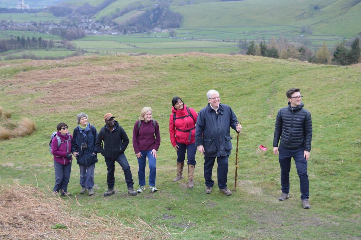 Tom Platt from the Ramblers leads MPs walking through a National Park