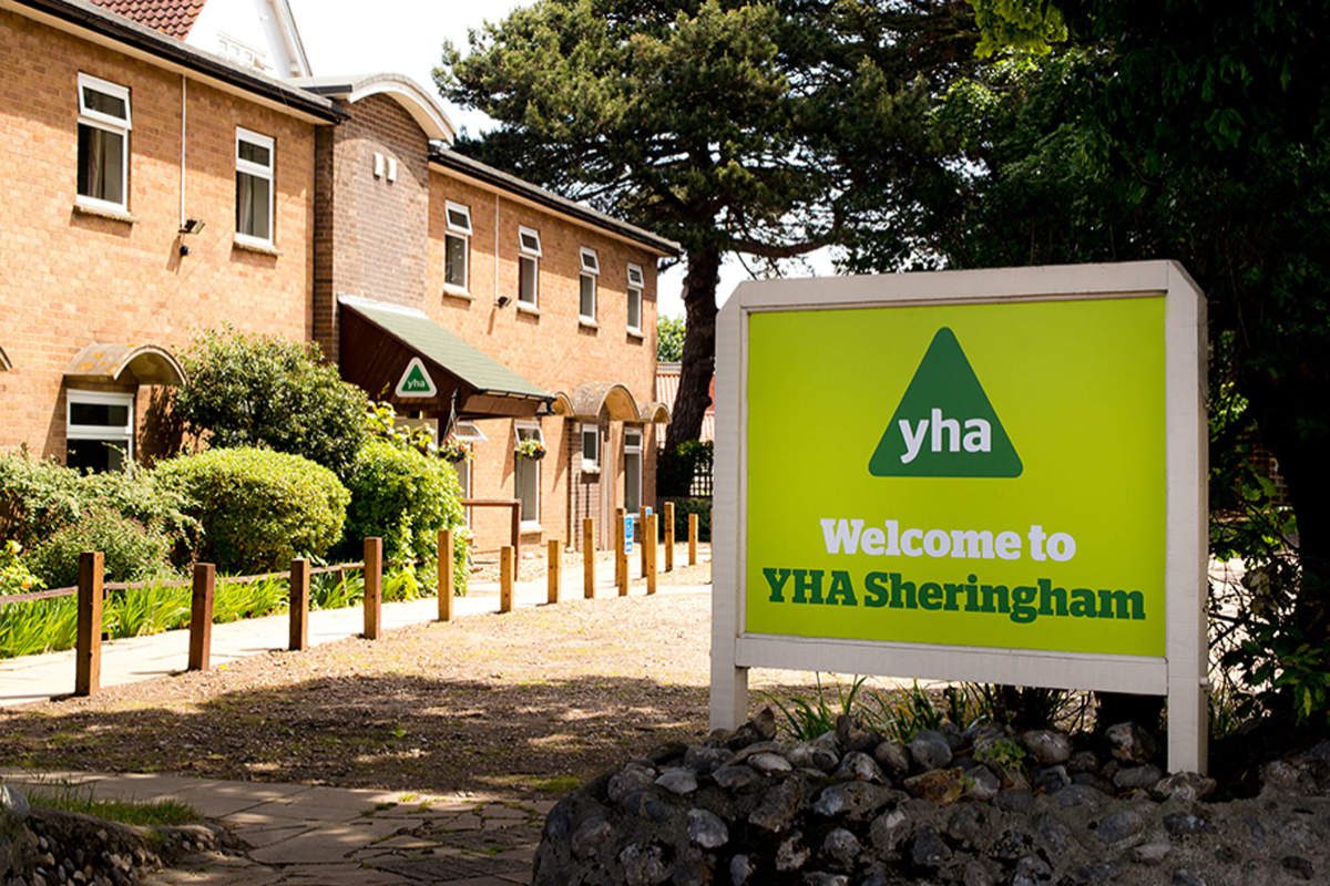 YHA Sheringham exterior welcome sign