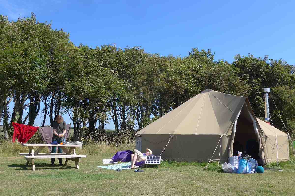 A bell tent at YHA Manorbier 