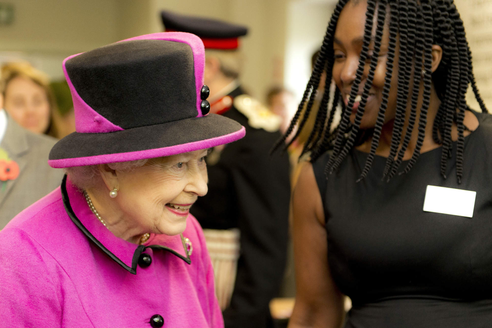 The Queen at the YHA South Downs opening in 2013