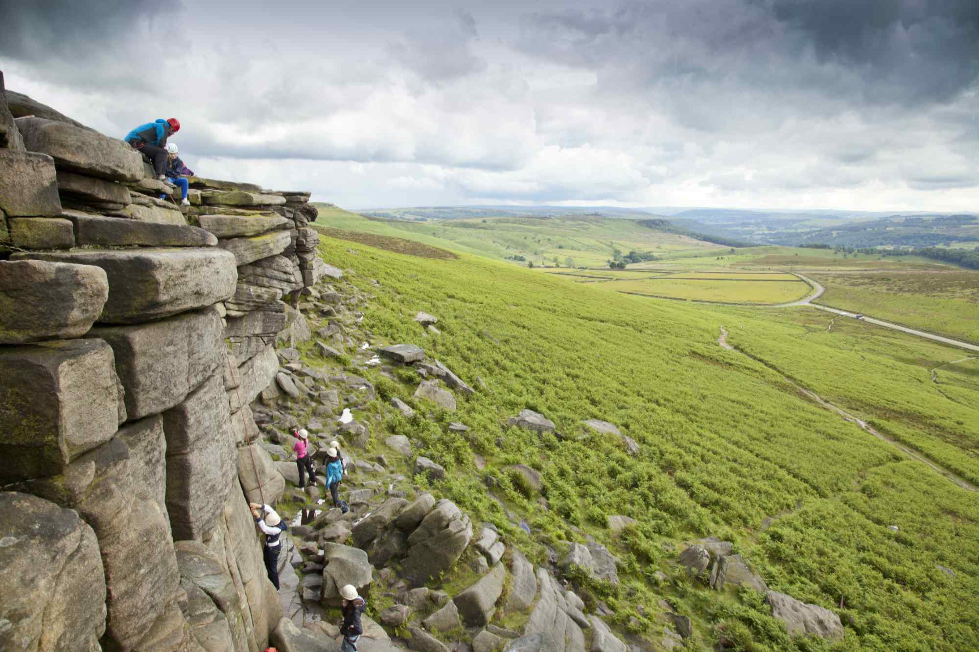 Climbers in the Peak District