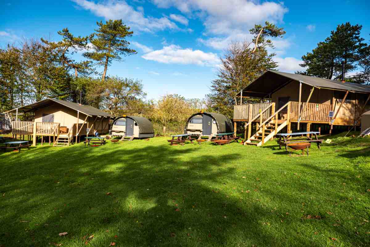 Safari tents and Landpods at YHA Truleigh Hill 