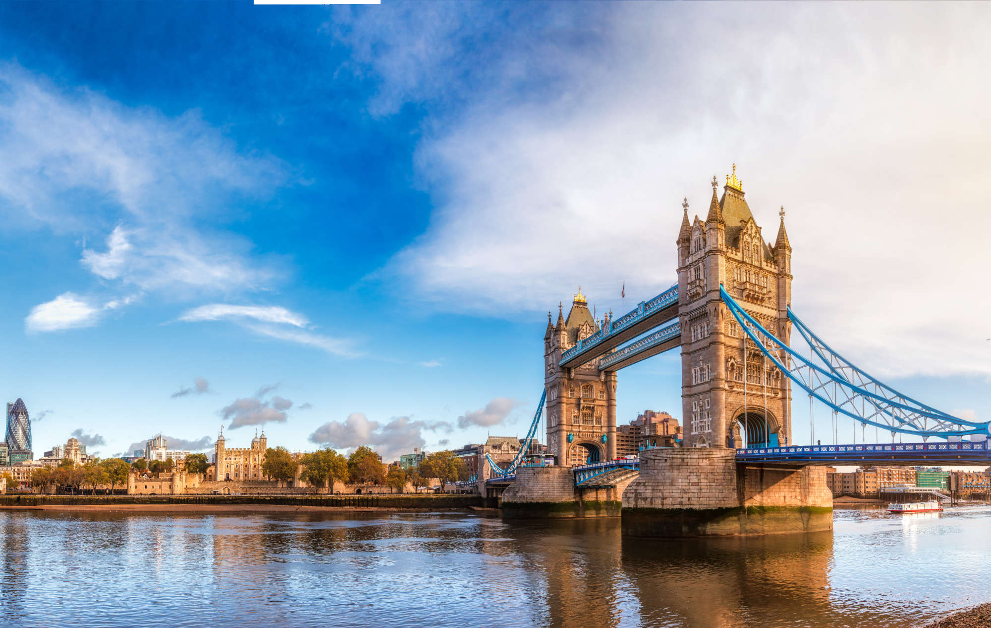 London's tower bridge and city skyline