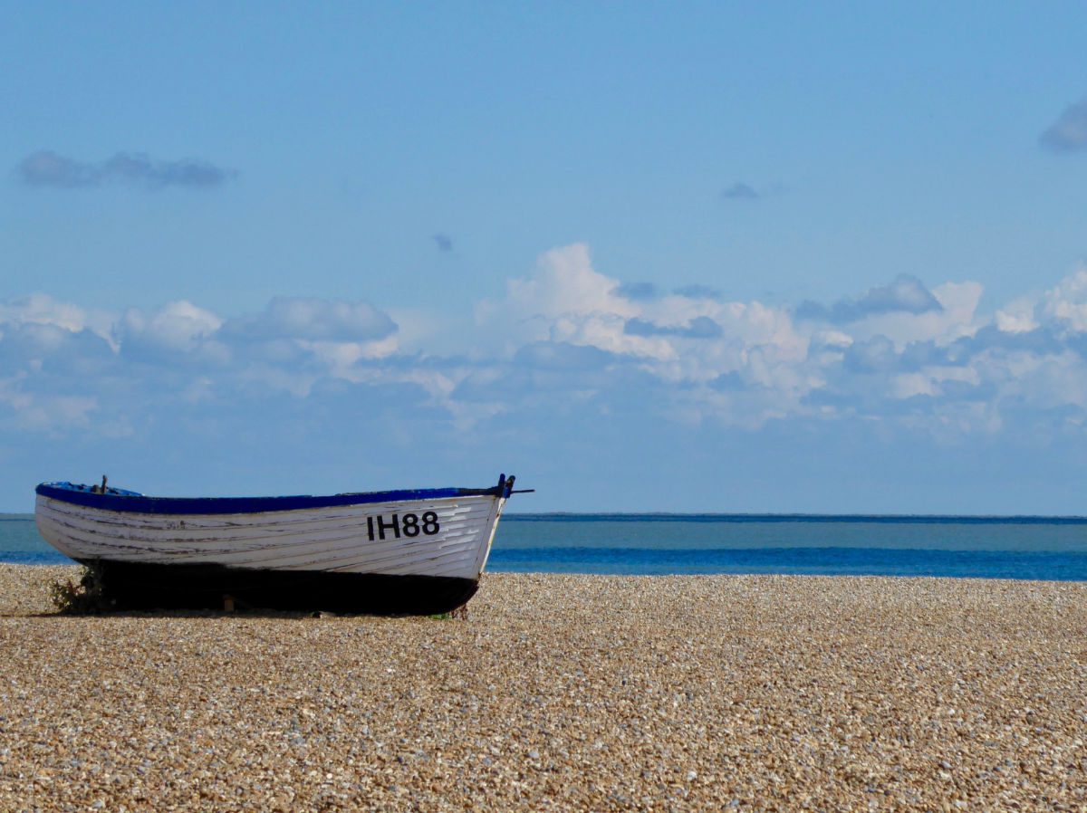Suffolk coastline with a boat