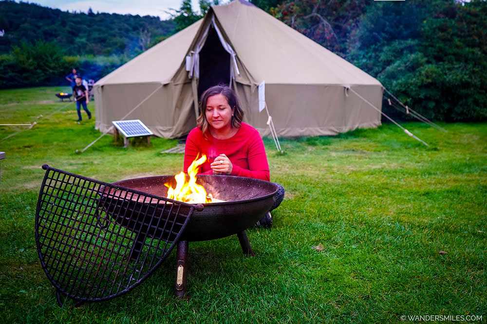 Vanessa at YHA Hawkshead bell tent accommodation