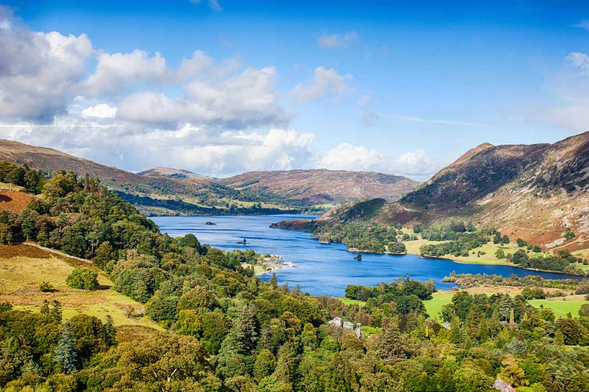 A photo of Ullswater on a sunny day in Spring