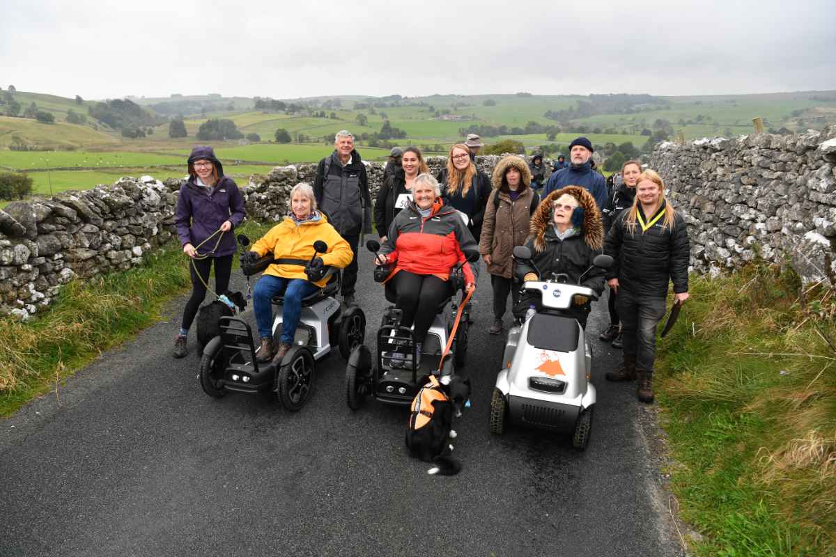 Group of walkers on an accessible walk as part of YHA Festival of Walking in the Yorkshire Dales