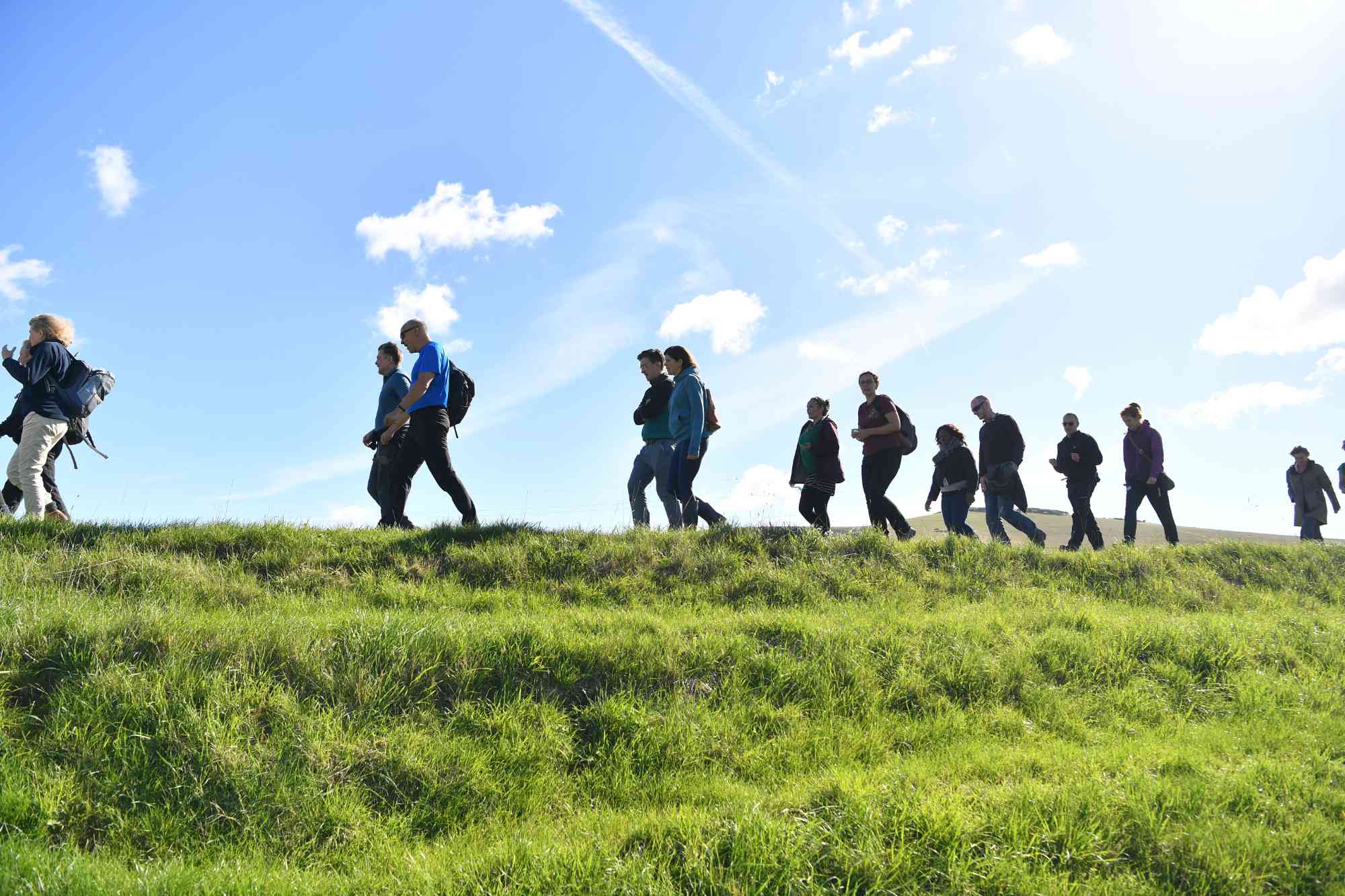 A group of people walking