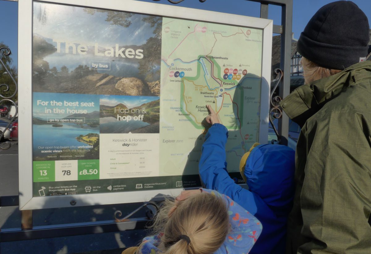 Planning a bus journey in the Lake District