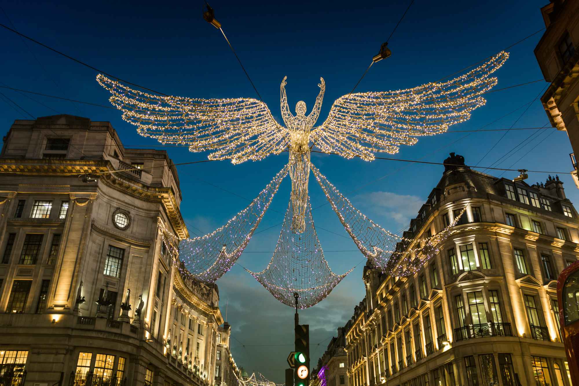 Angel Christmas lights in London