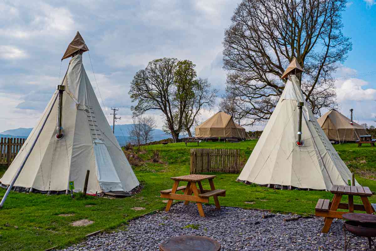 Tipis and bell bents at YHA Windermere