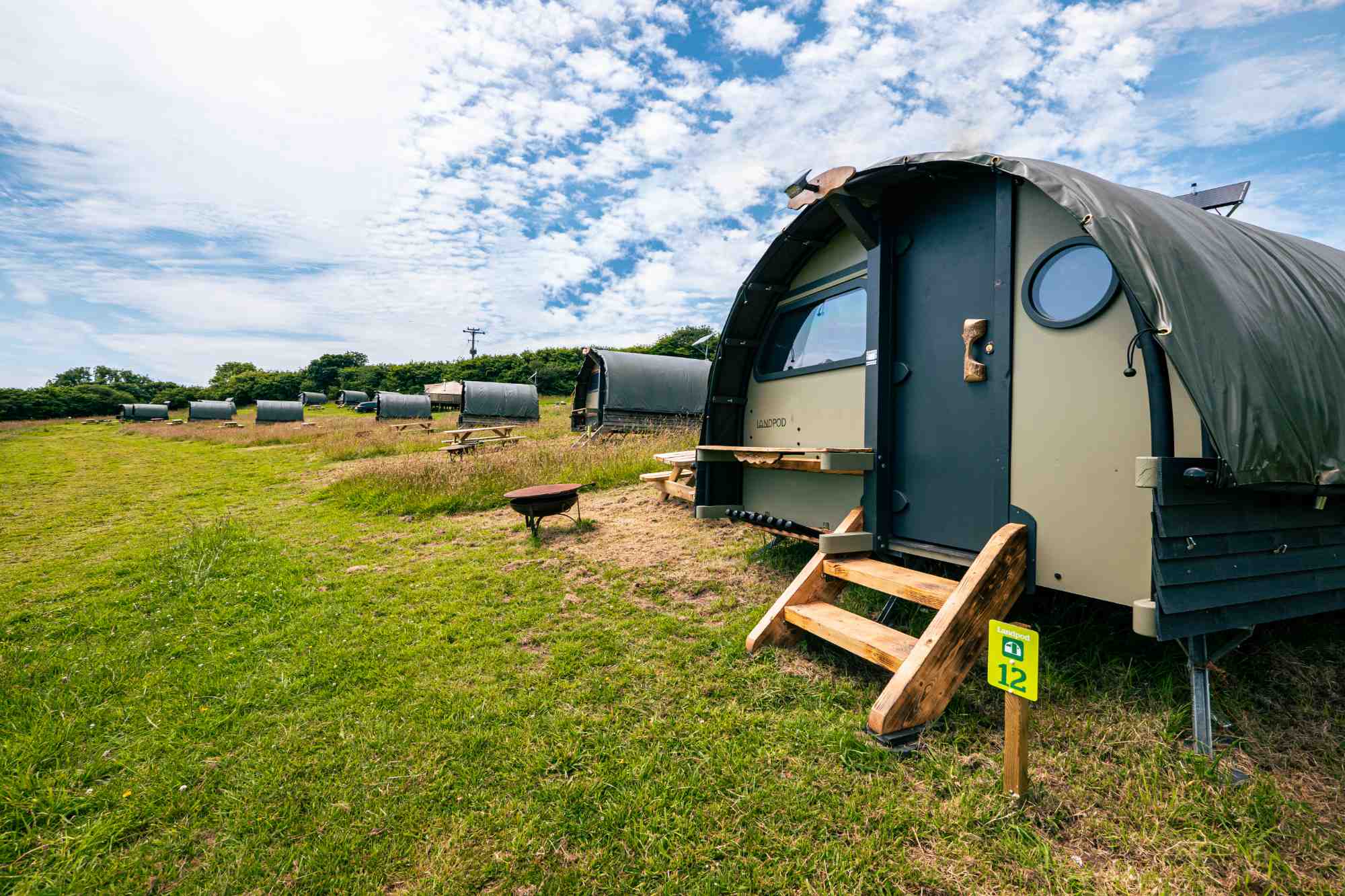 The Landpods in the grounds of YHA Eden Project
