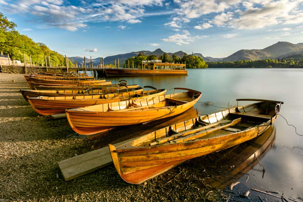 Boats on the shore of Derwentwater