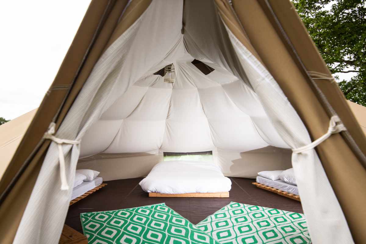 YHA Bell tent interior