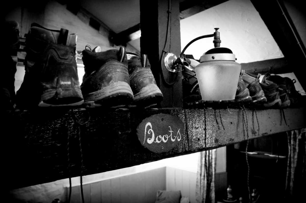 Boot rack at YHA