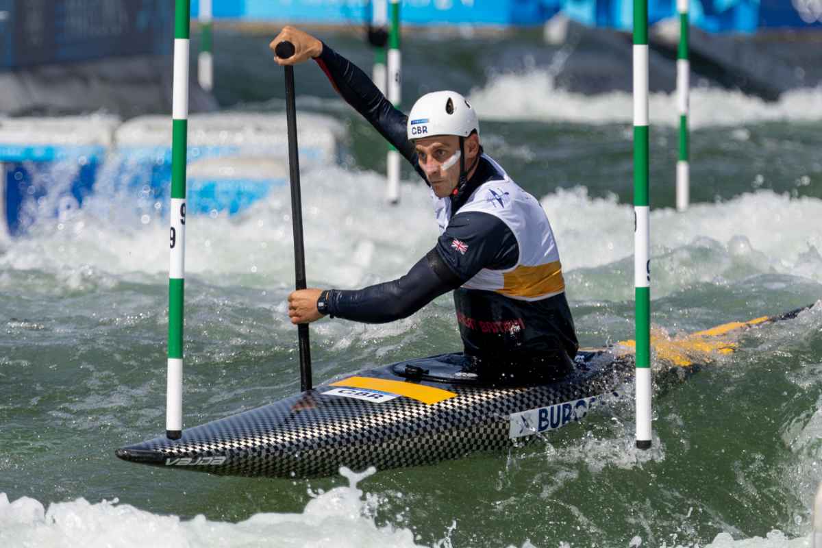 Paris 2024 Olympics. Adam Burgess competes for TeamGB in the Men's Canoe Singles Competition at the Varies-sur-Marne Nautical Stadium in Vaires-sur-Manre, France on 27th July 2024